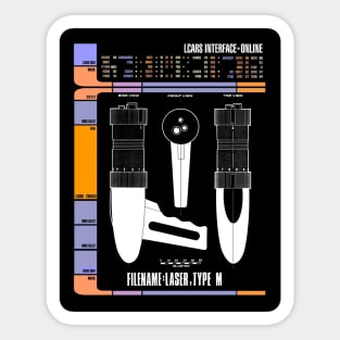 Computer Readout Showing Pilot Episode Laser Pistol Sticker